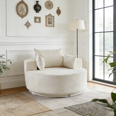 55''L Chenille Foam Single Swivel Chair