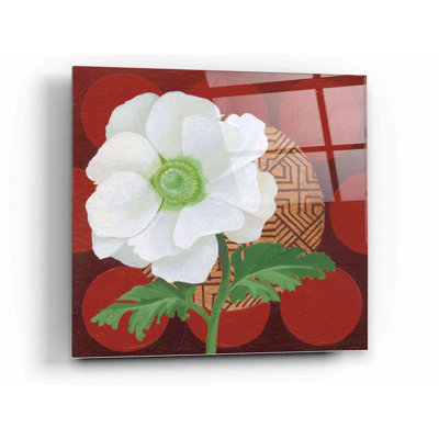 «Morning Anemone» par Kathrine Lovell, art mural en verre acrylique, 24 po x 24 po