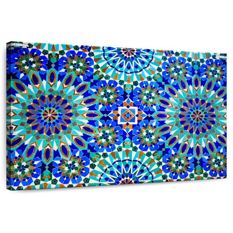 Mosaïque bleue Kerner en médina, H 26 po x l 39 po