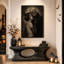 Flapper, femme embrassant un homme squelette sous la lune, art mural sur toile-189477105