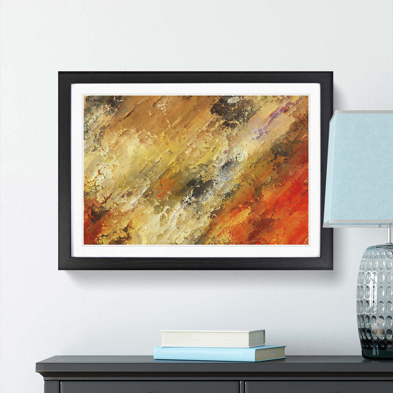 Memories of the Same in Abstract - Picture Frame Painting Print, Black Framed, 36cm H x 48cm W x 2cm D