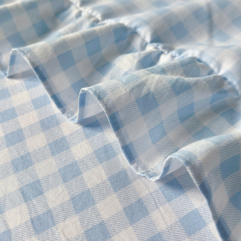 Ensemble de draps Gingham Ruffle, Très grand lit, Vichy bleu pâle