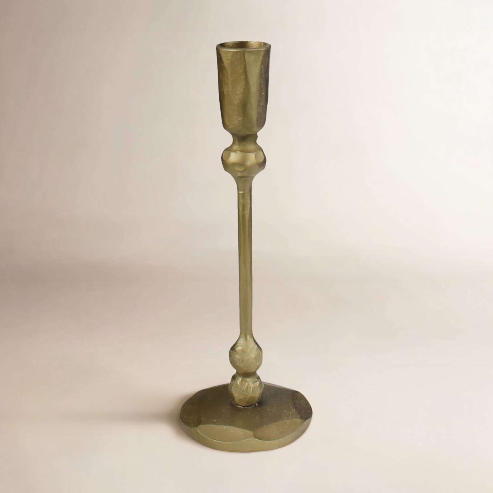 Iron Candlestick Holder, 8" H x 2.75" W x 2.75" D