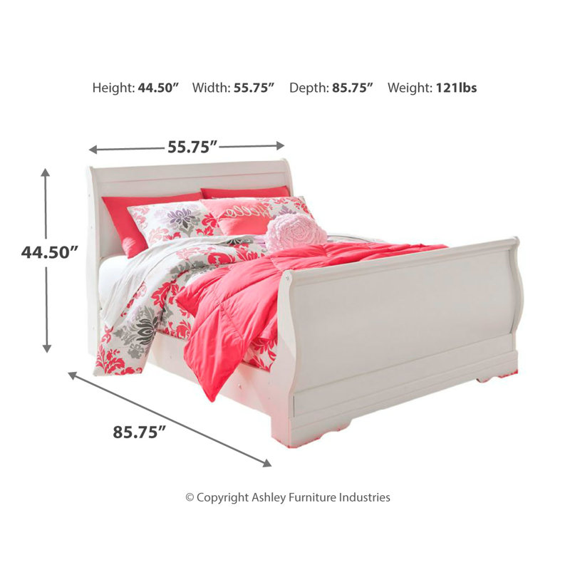 Lit-bateau Gambrill Anarasia, Lit double, Blanc