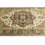 Oriental Geometric Handmade Hand-Knotted Rectangle 5'11" x 8'10" Wool Area Rug in Cream