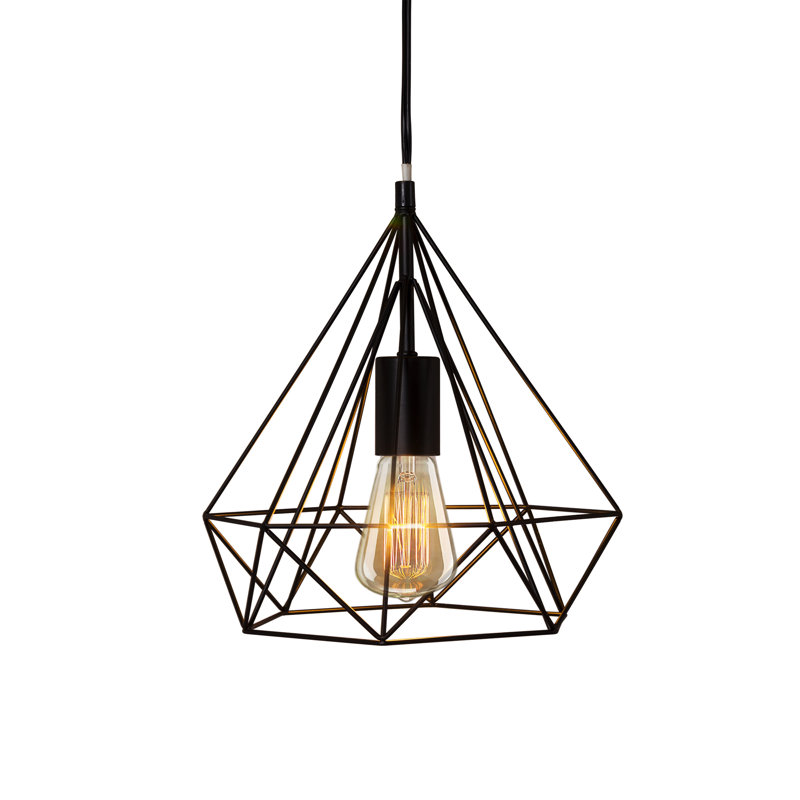 Luminaire suspendu simple géométrique 1 lumière Benayas, Noir