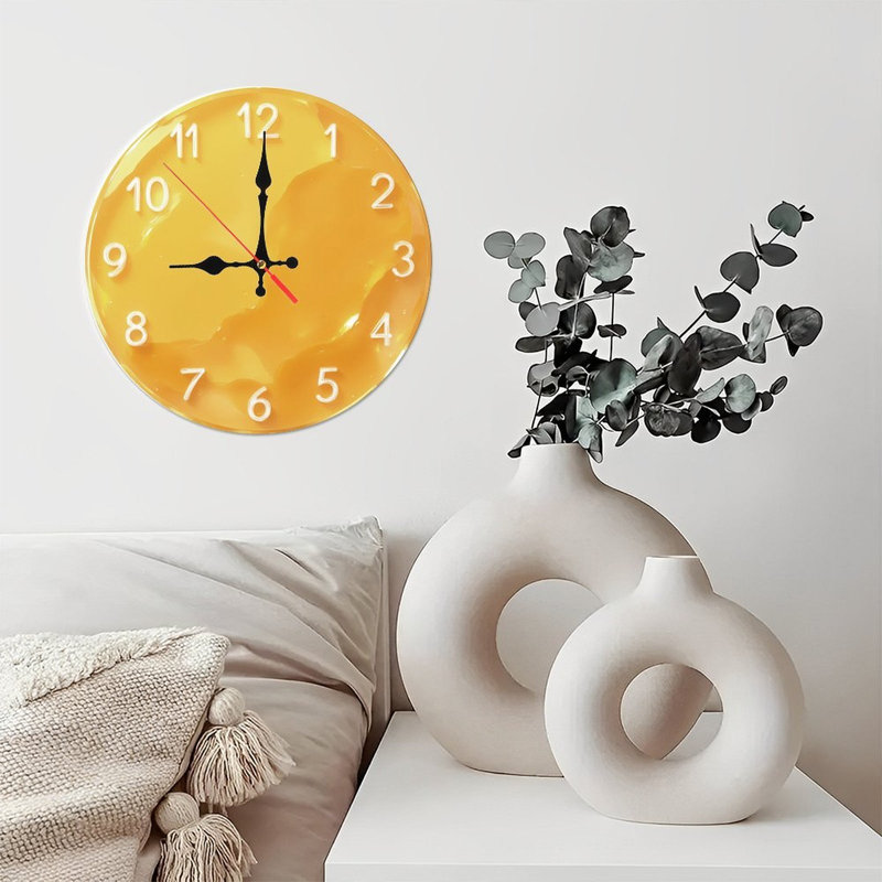 Numbers on Golden Gel Clock Face