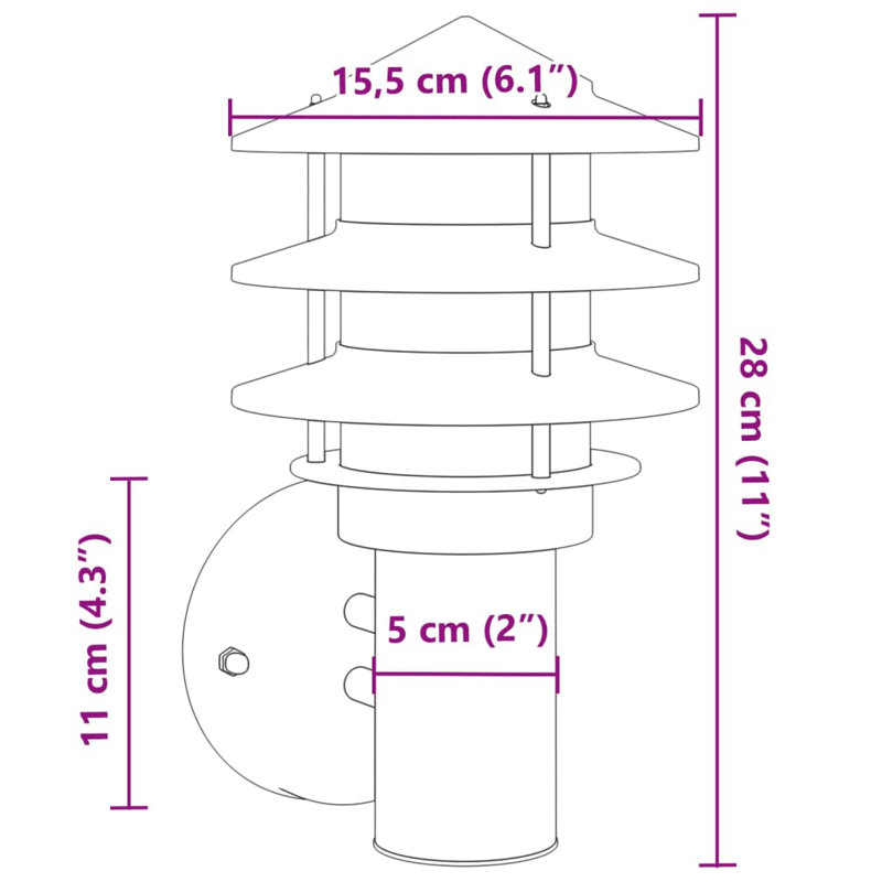 Darsy Plug-in 1 Light Outdoor Wall Light, Silver