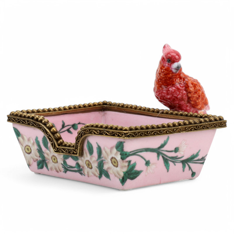 Plateau en porcelaine avec bronze Ormolu Robin Morning