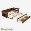 Lit de jour multifonctionnel avec tiroir de rangement, compartiments ouverts et table d'appoint hydraulique-445884399