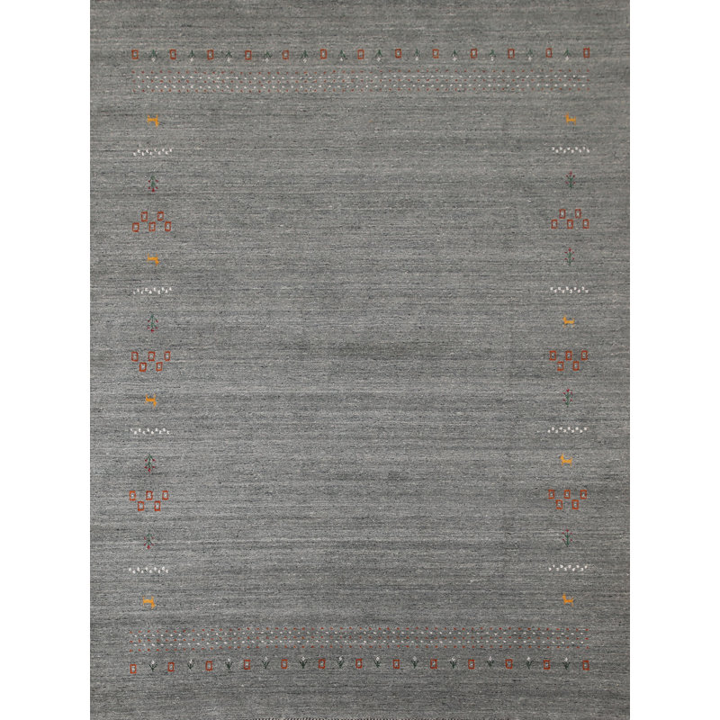 Tapis unique gris / gris anthracite de 8 pi x 9 pi 11 po Ciara