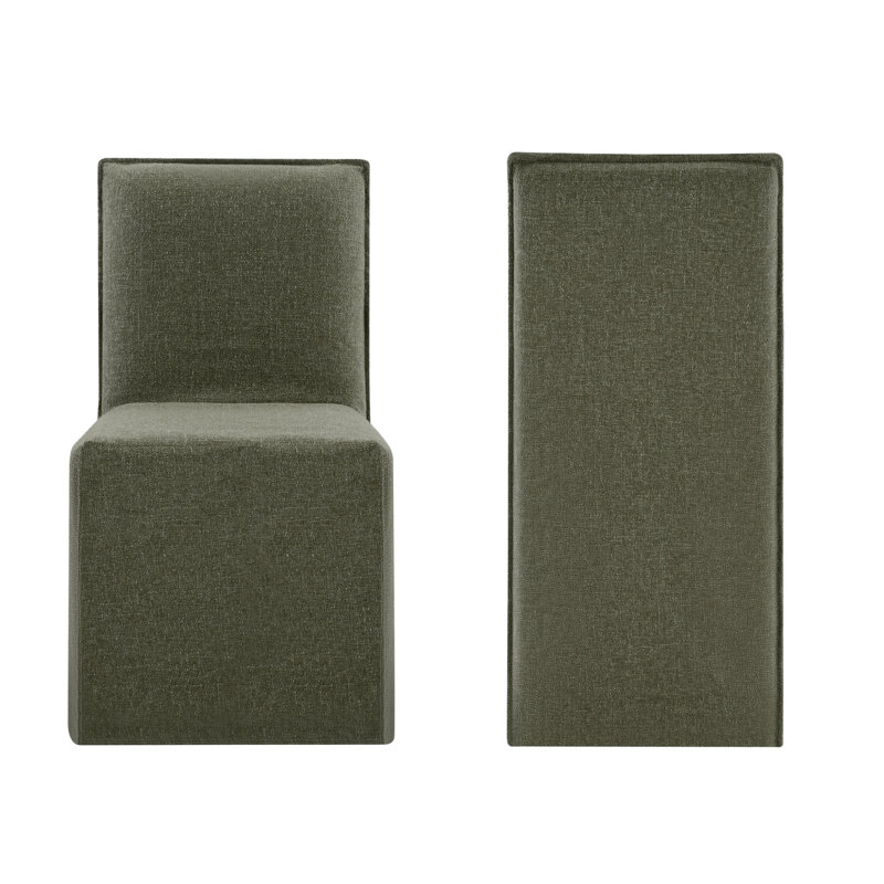 Chaise de salle à manger rembourrée Catalan Jaffson (ensemble de 2), Chanvre