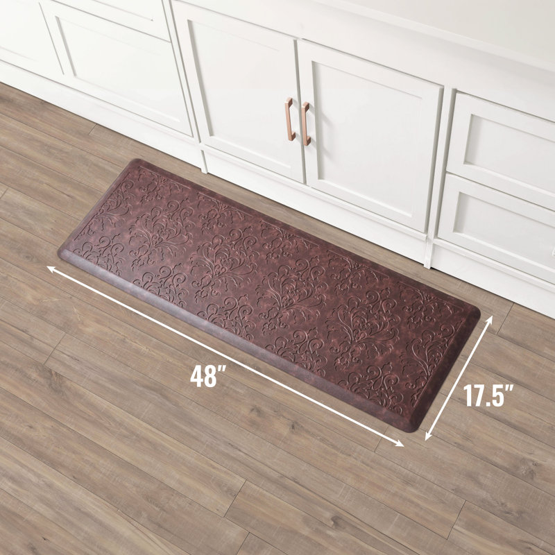 Embossed Soothing Comfort Anti-Fatigue Mat, Red, Rectangle 1'5.5" x 4'