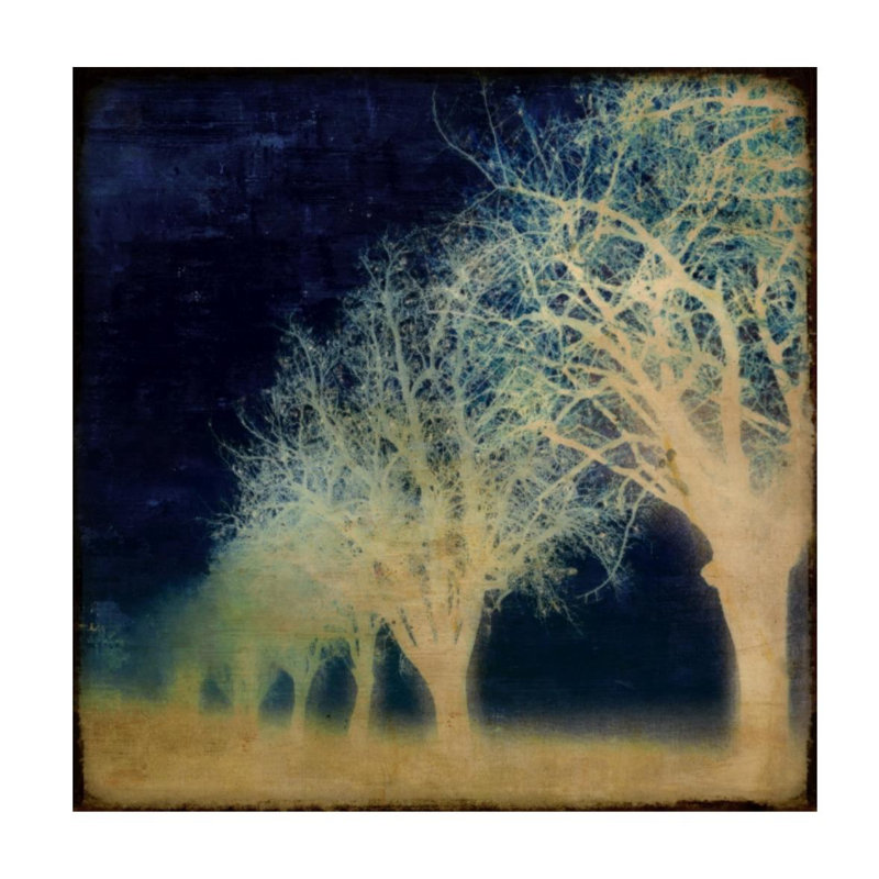 «Indigo Path IV» par Mari Urasawa - impression, Couche de verre, H 24 po x l 24 po x P 1,5 po