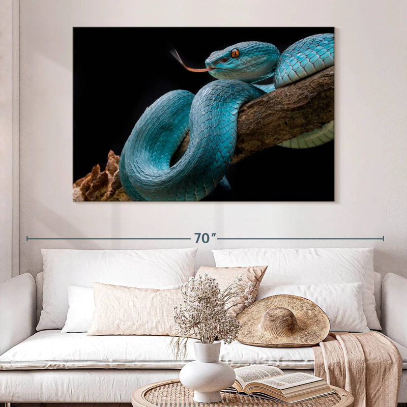 Brampt Slithering Blue Viper, 34" H x 51" W