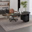 Noir + bureaux incurvés en bois massif + fer + acrylique-107505967