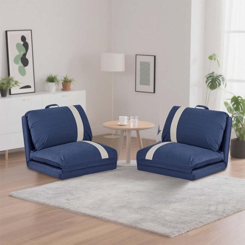 Ensemble de canapé-lit Modern Modern de 2 - réglable à 6 positions, pliable en 5 secondes, base en velours côtelé et coussins - compatible avec les animaux de compagnie et les espaces restreints