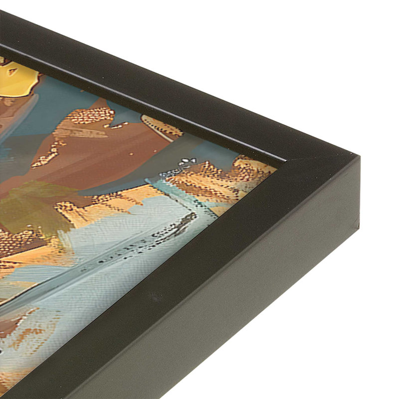 «Sunset Trail to Shore», reproduction encadrée, H 12 po x l 15 po, Noir satiné