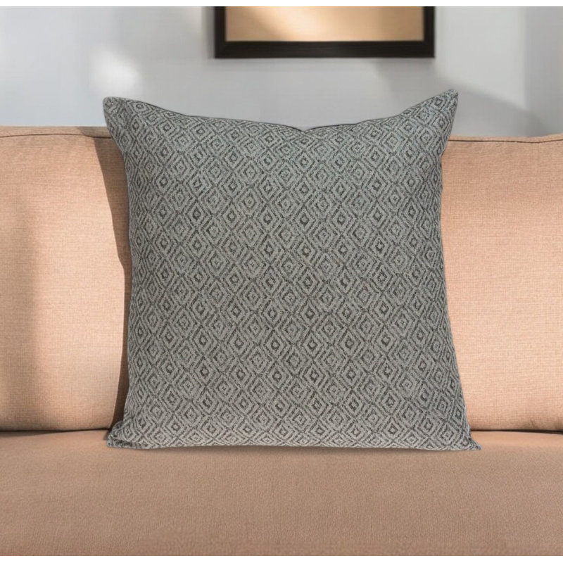 Housse de coussin en coton matelassé Traditional, Chevron gris, Housse de coussin seulement - sans coussin