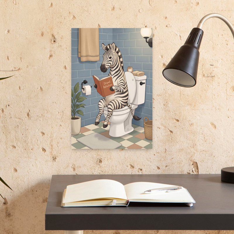 «Zetra's Quiet Reflection Zebra Architecture», art mural, H 18 po x l 12 po