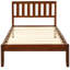 Structure de lit simple en bois massif noyer