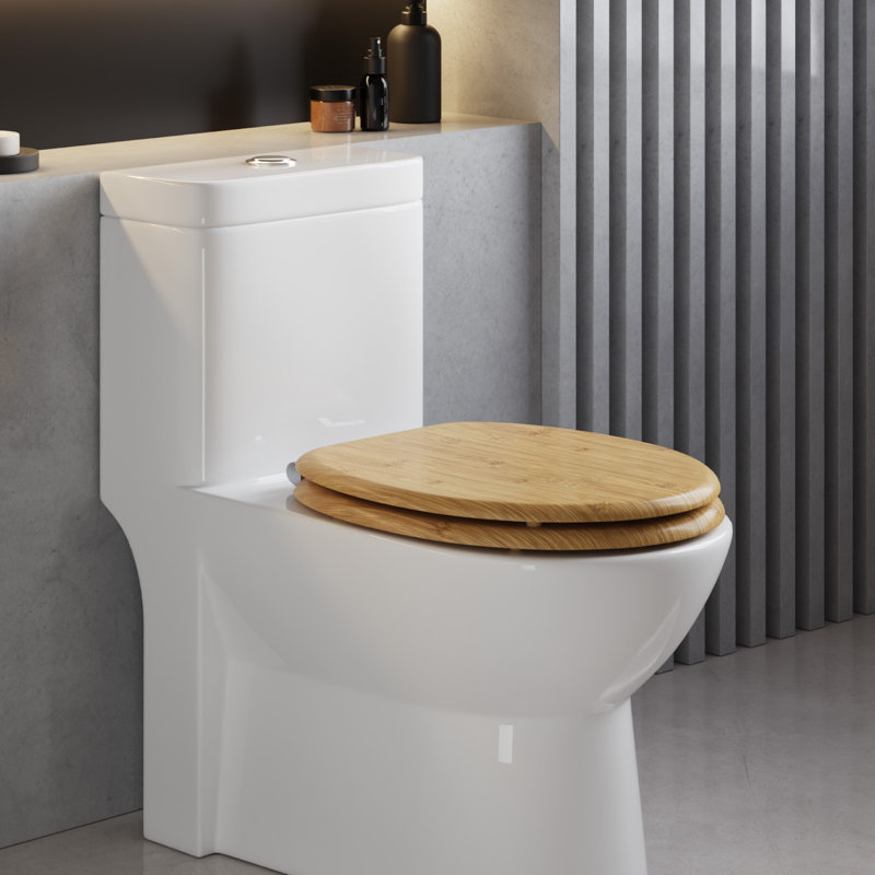 Toilet Seat, Soft Close WC Seat with Strong Hinge Ideal for Standard Toilet, Brown