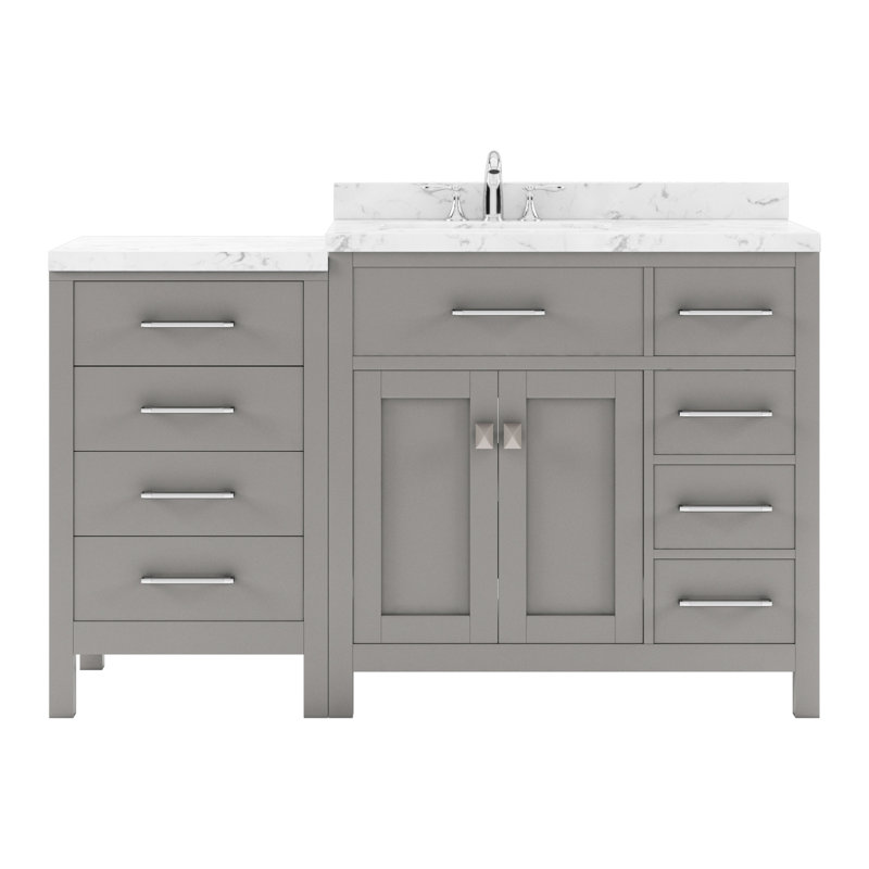 Ensemble de meuble-lavabo simple 57 po Itia, Gris, Circulaire