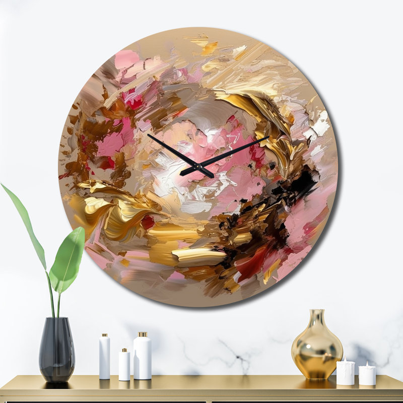 Glam Revelations Abstract Expressionism - Horloge murale abstraite, Très grand