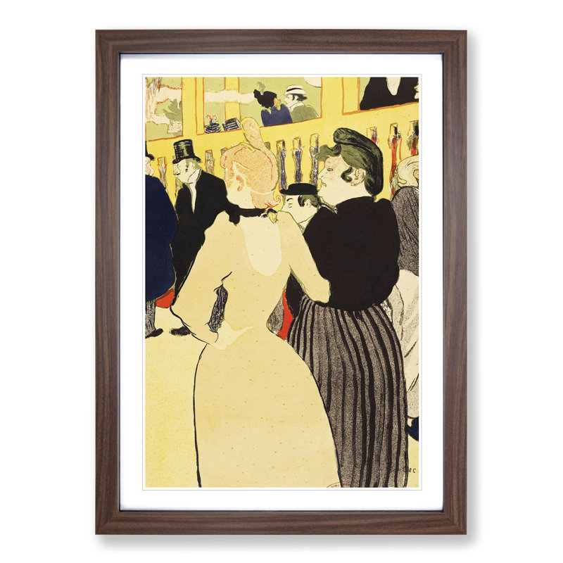 Two Women by Henri de Toulouse-Lautrec - Framed Print, Walnut Framed, 36cm H x 27cm W x 2cm D