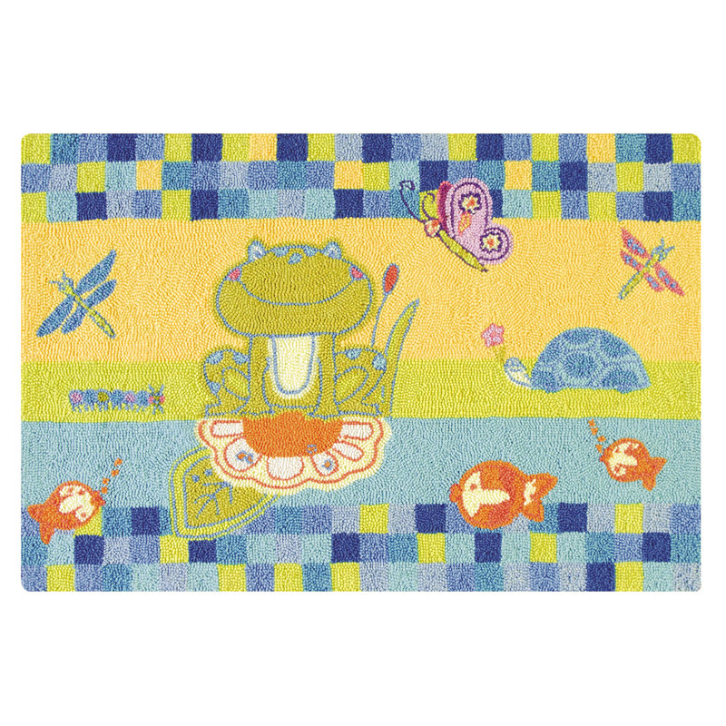 Tapis bleu en laine Dunanney