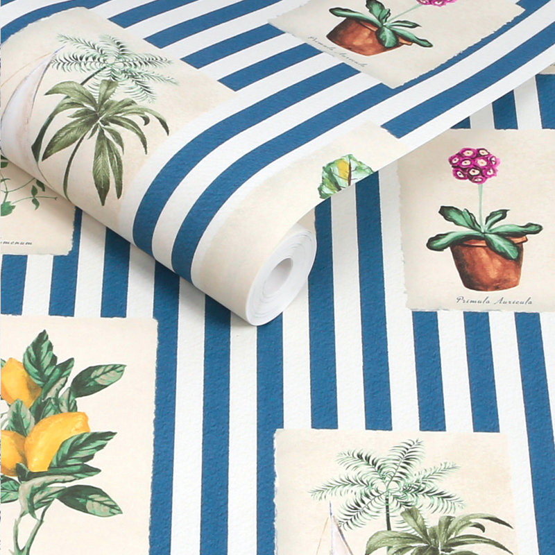 Joules Gallery Wall Stripe Blue Wallpaper