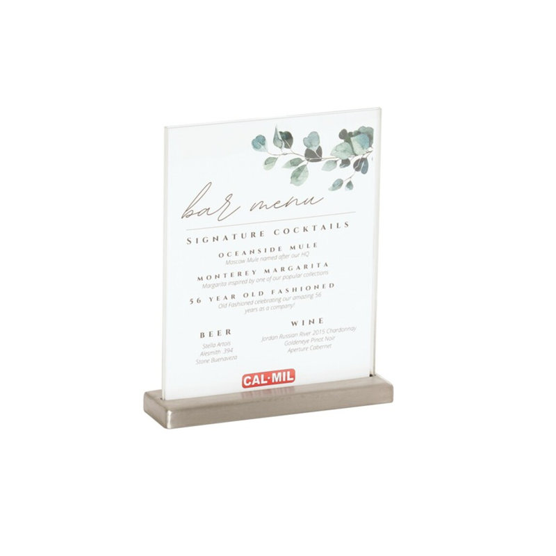 Porte-affiche en acier inoxydable moderne