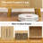 Buffet Cabinet Storage Cabinet w/ Double Doors & 3 Detachable Shelves