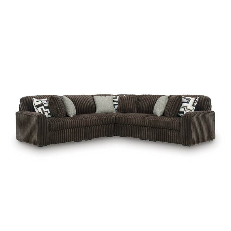 Irie 5-Piece Sectional, Brown Polyester
