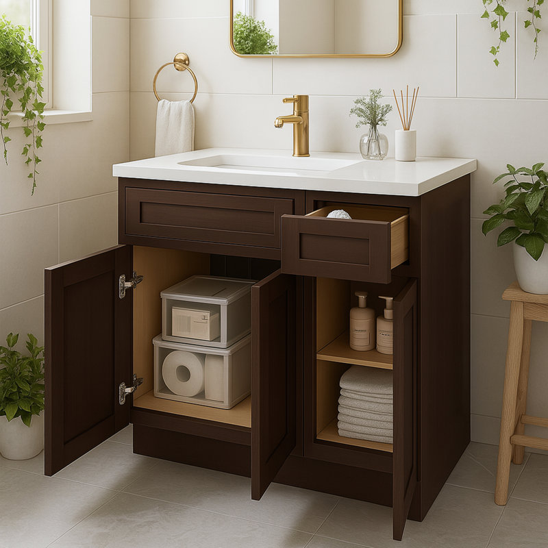 39'' Single Bathroom Vanity Base Only, Brown