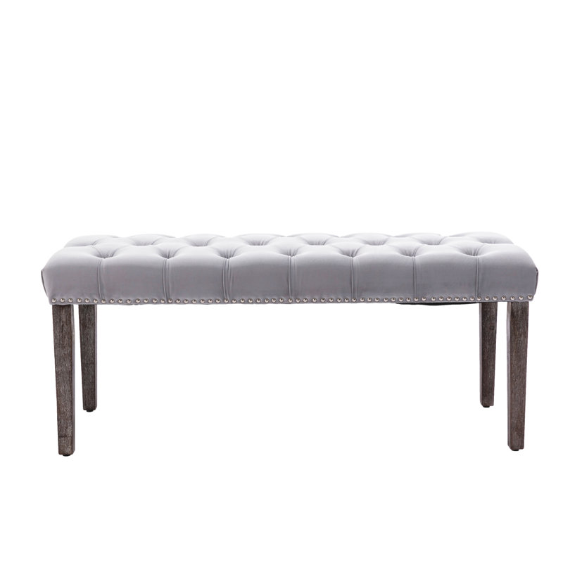 Upholstered Tufted Bench Ottoman , Velvet Dining Bench Bedroom Bench  Footrest Stool Accent Bench For Entryway Dining Room Living Room