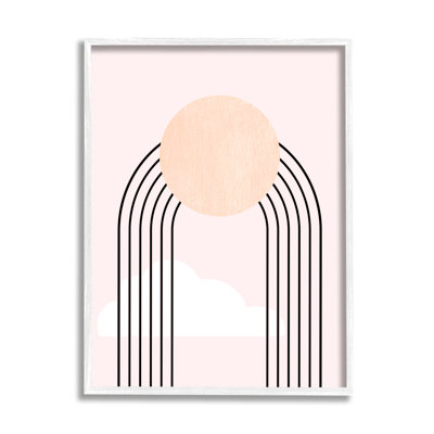 Art mural moderne surdimensionné arc-en-ciel arc-en-ciel rose par Daphne Polselli