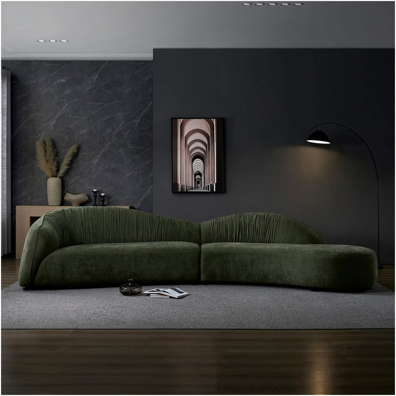 Canapé confortable avec méridienne 145,67 po Mid-Century, Face à la droite
