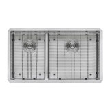 Ruvati 33-inch Low-Divide Undermount 40/60 Double Bowl Rounded Corners Stainless Steel Kitchen Sink