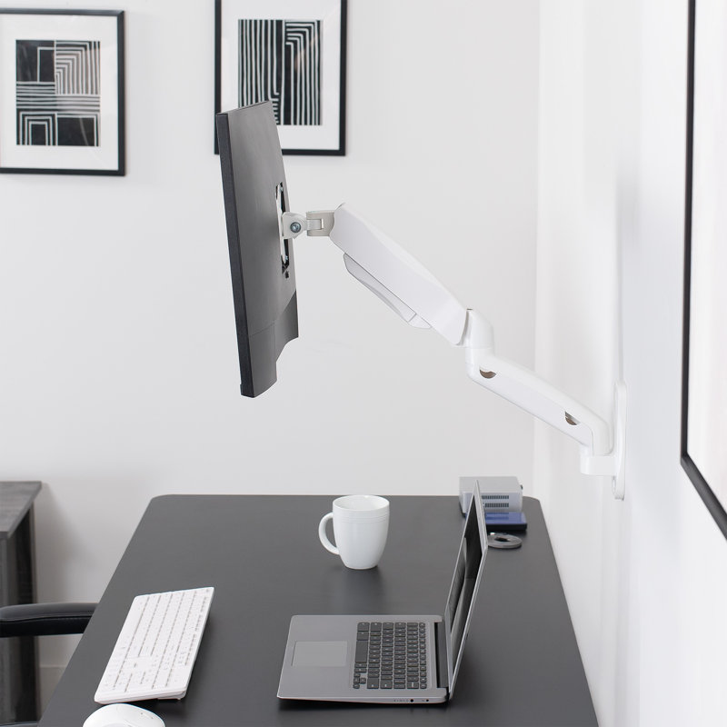 Vivo White Articulating/Extending Arm Wall Mount for Screens Holds up to 19.8 Lb. lbs
