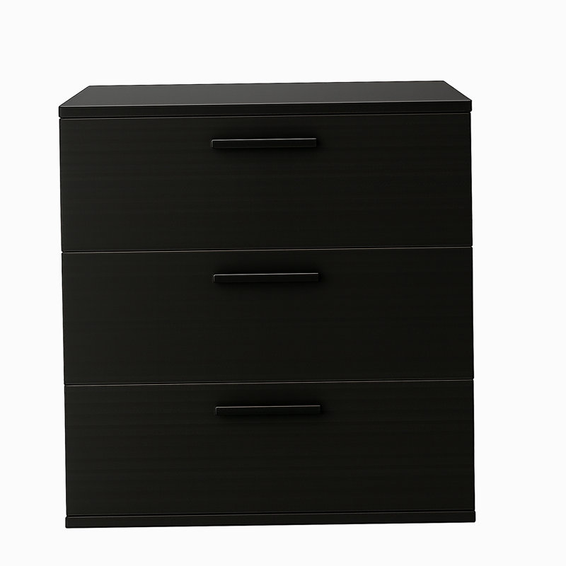 Commode noire à trois tiroirs Morgan