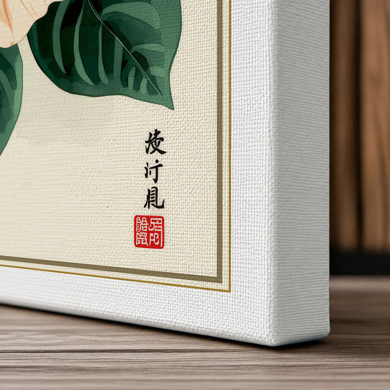 Hibiscus Study Botanical - Wrapped Canvas, 18x12 - 45.7 x 30.5 cm, White Border
