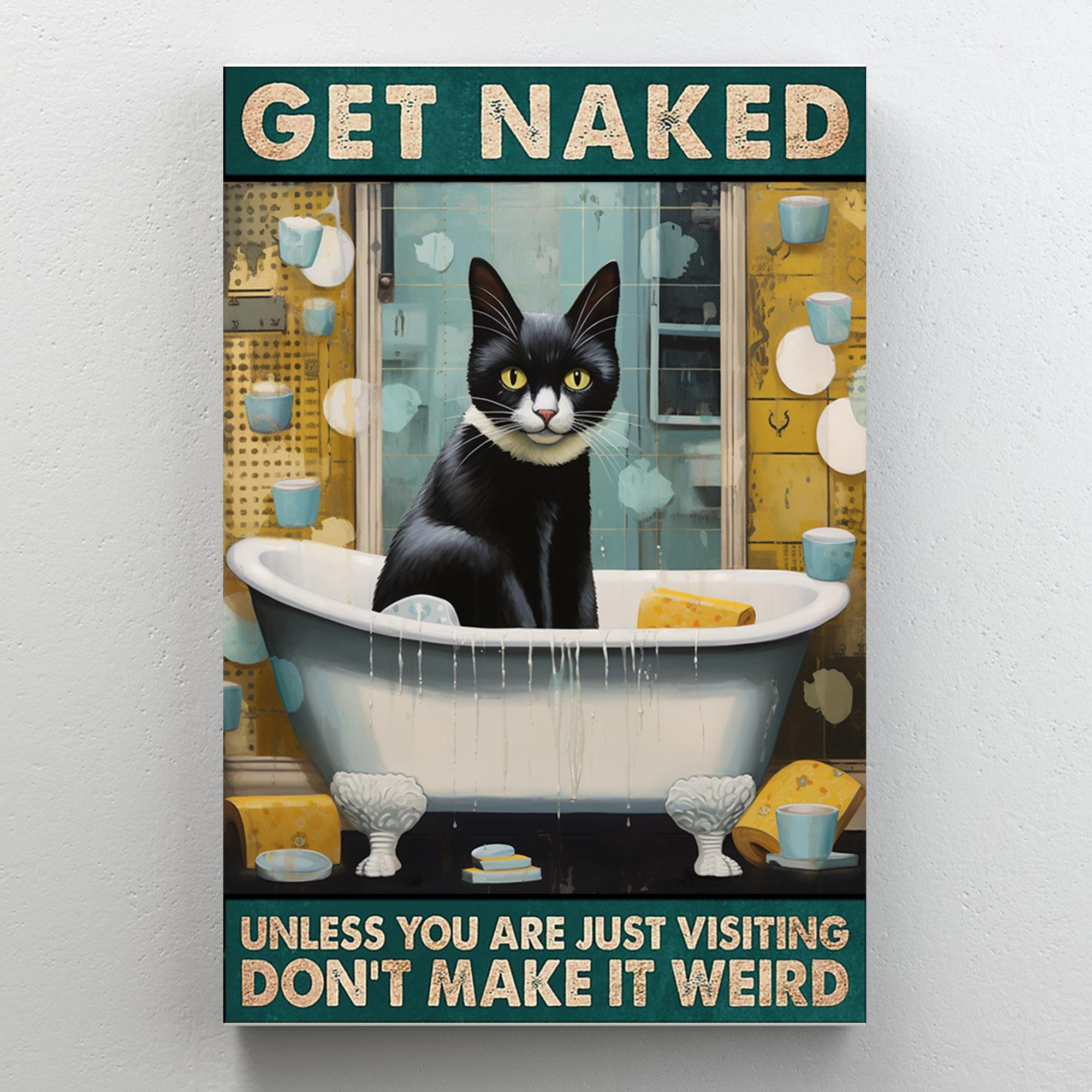 Trinx Cat Get Naked Piece Rectangle Graphic Art Pr Cat Get Naked Wayfair