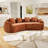 2-Piece Curved Compressed Boneless Sectional Sofa, Symmetrical Modular Design-415156621