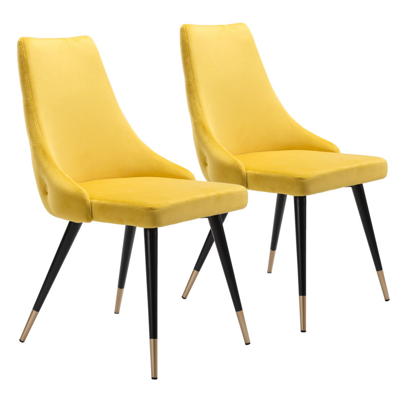 Piccolo 18.5'' H Upholstered Side Chair, Yellow