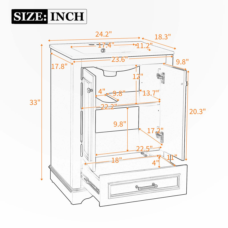 Meuble-lavabo pour salle de bain, Vert, Doré