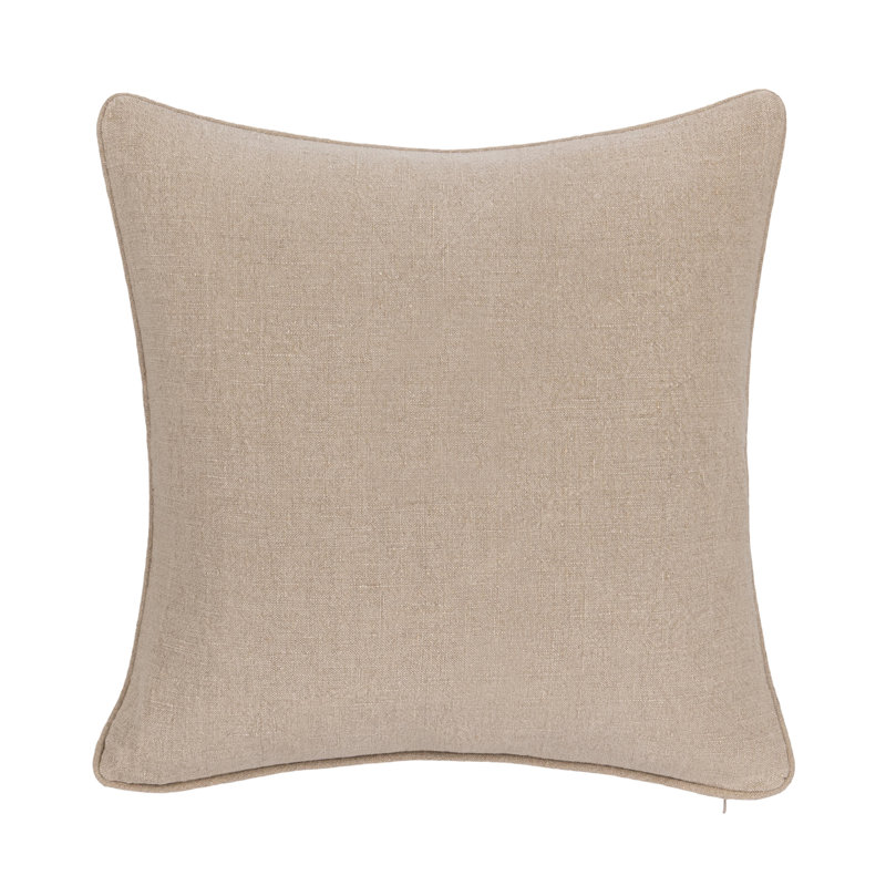 Bedford Linen Square Indoor/Outdoor Pillow Cover & Insert, Natural