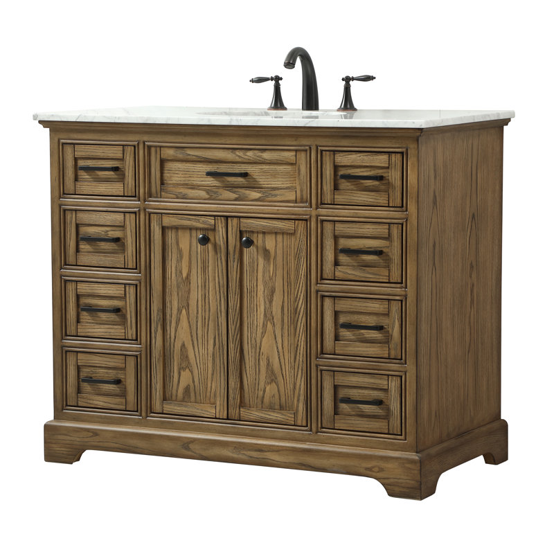 Ensemble de meuble-lavabo simple 42 po Hermes, Brun foncé