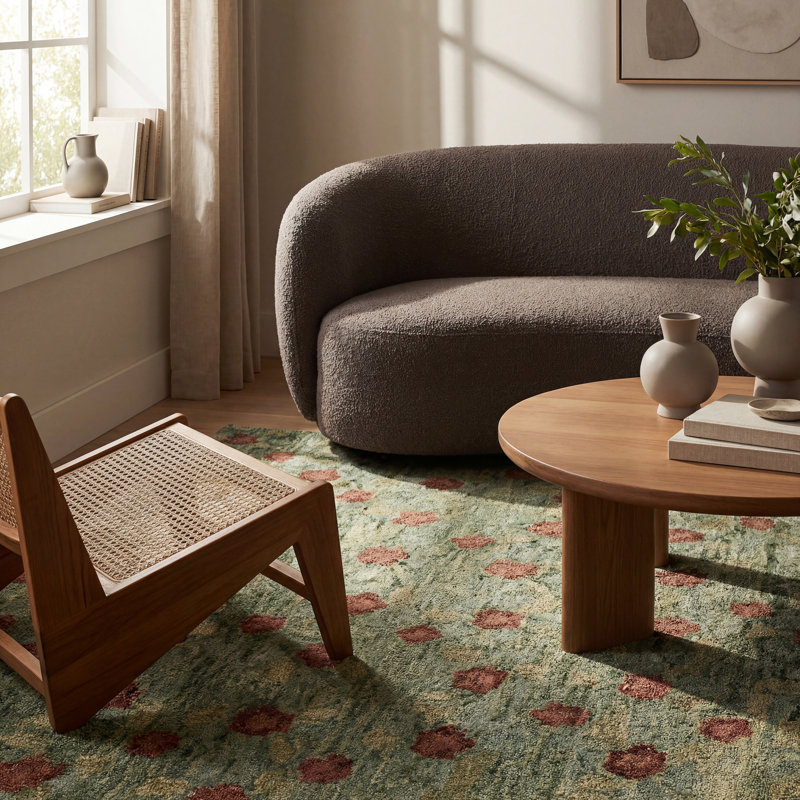 Genevive Modern Floral Wool Rug, Runner 2'6" x 8'