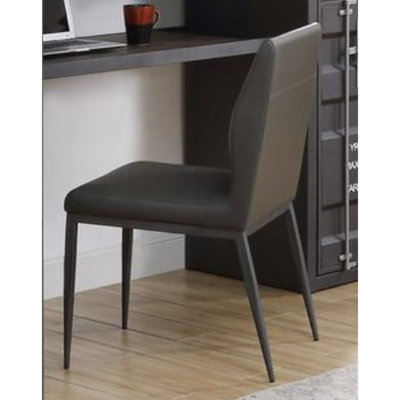 Gray Synthetic Leather & Gunmetal Finish Chair